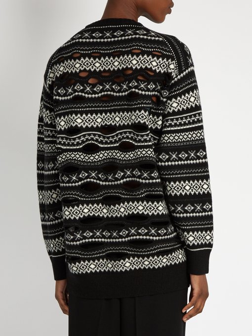 ALEXANDER WANG Cut-Out Back Wool And Cashmere-Blend Sweater, Black ...