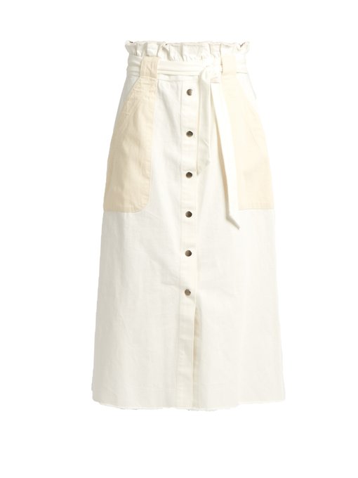 Waist-tie cotton-denim skirt | Sea | MATCHESFASHION US