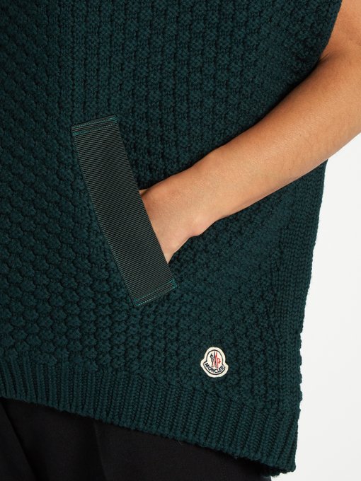 Roll-neck logo-appliqué wool poncho | Moncler | MATCHESFASHION US