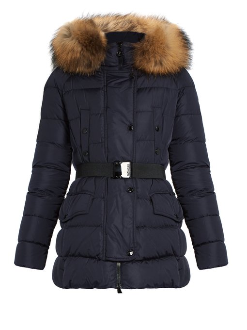 Clio fur-trimmed quilted-down coat 