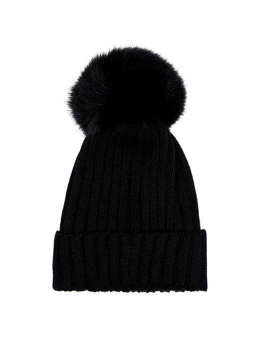 Fur-pompom ribbed-knit hat | Moncler | MATCHESFASHION UK