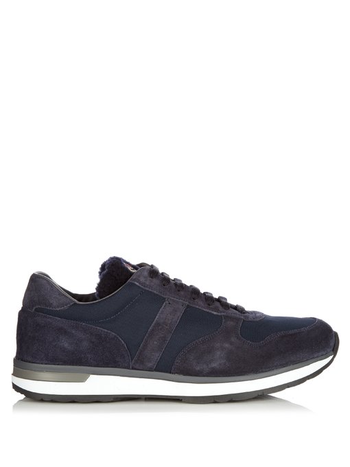Montego suede and nylon trainers 