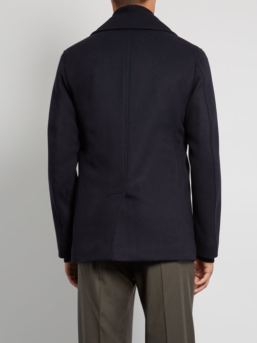 Detachable Web-collar wool pea coat | Gucci | MATCHESFASHION UK