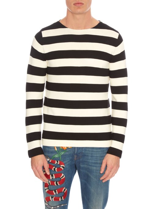 Striped cotton crew-neck sweater | Gucci | MATCHESFASHION UK
