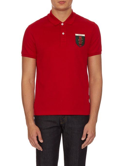 Snake-crest cotton-blend polo shirt | Gucci | MATCHESFASHION UK