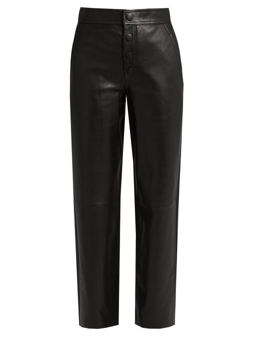 High-rise wide-leg leather trousers | Helmut Lang | MATCHESFASHION US
