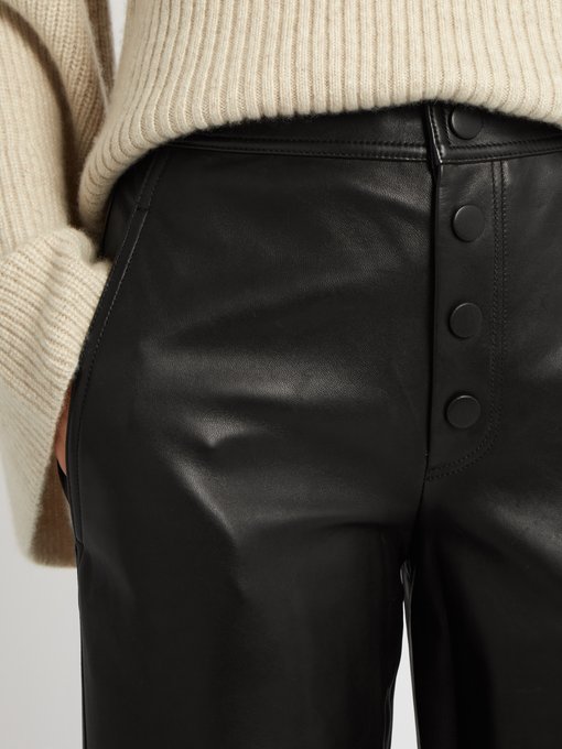 High-rise wide-leg leather trousers | Helmut Lang | MATCHESFASHION US