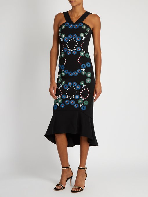 Geometric-embroidered cady dress展示图