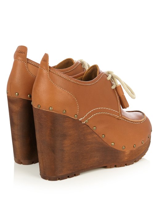 Lace-up leather wedge shoes | See By 