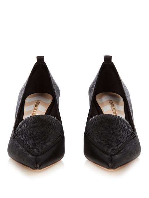 Beya grained-leather block-heel pumps | Nicholas Kirkwood ...