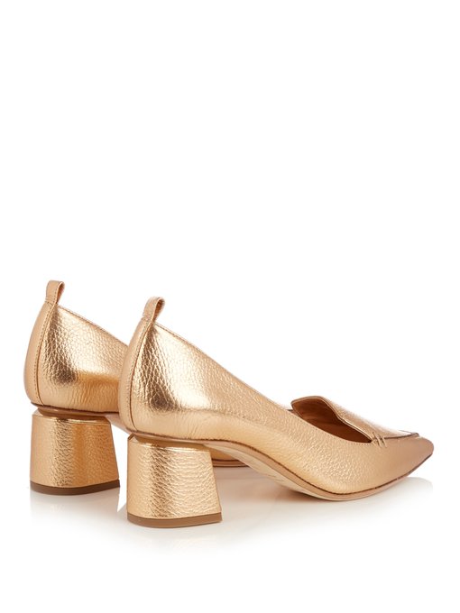 Beya grained-leather block-heel pumps 