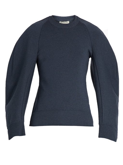 Cocoon-sleeved wool-blend sweatshirt | Balenciaga | MATCHESFASHION US