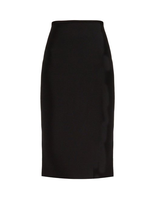 ROLAND MOURET May Double-Faced Stretch-Knit Skirt, Black | ModeSens