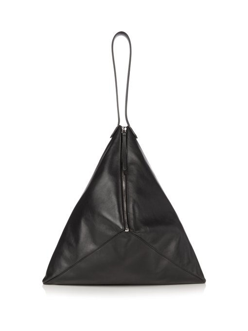 5 Angle large leather and suede shoulder bag | Jil Sander ...