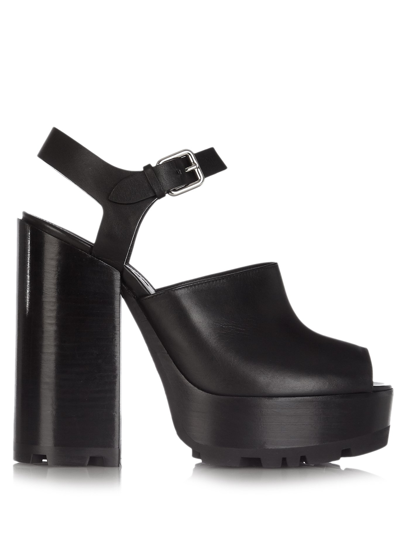 Open-toe leather platform sandals | Jil 