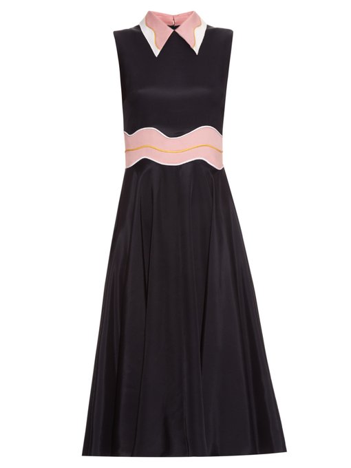 Varga contrast-collar silk-blend satin dress | Roksanda | MATCHESFASHION UK