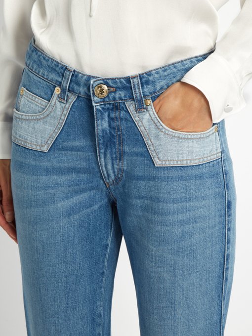 SONIA RYKIEL Bi-Colour Pockets Straight-Leg Jeans, Light-Indigo | ModeSens