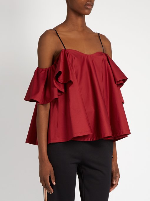Cold-shoulder ruffled top | Anna October | MATCHESFASHION US