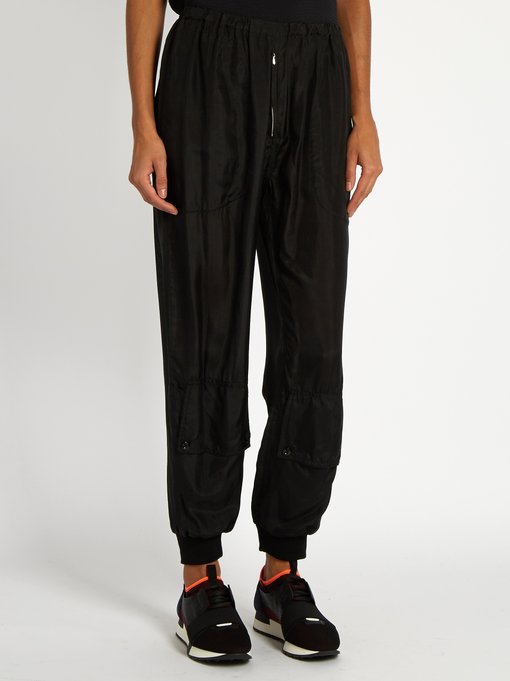 Ribbed-cuff silk-georgette trousers | Katharine E Hamnett at YMC ...