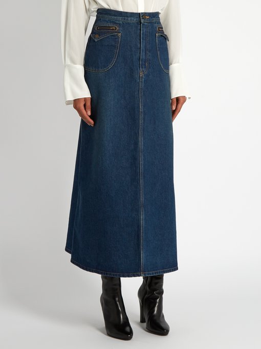 Patch-pocket A-line denim skirt | Saint Laurent | MATCHESFASHION US