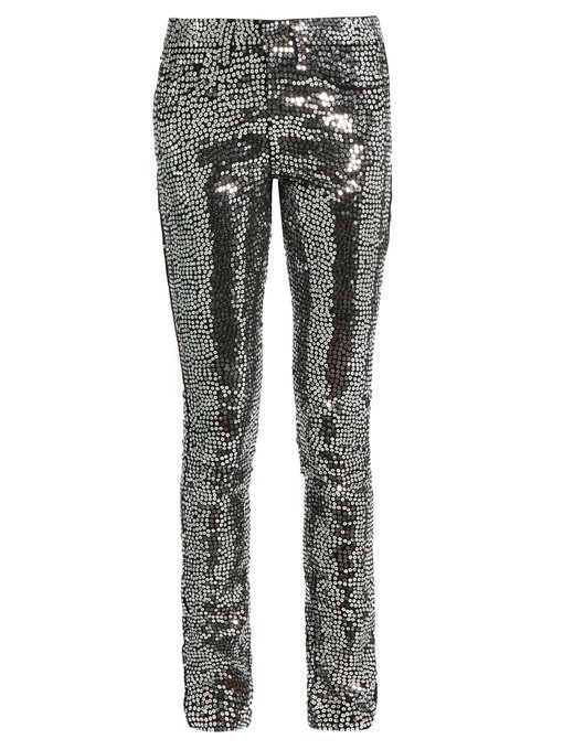 Sequin-embellished skinny jeans | Saint Laurent | MATCHESFASHION UK