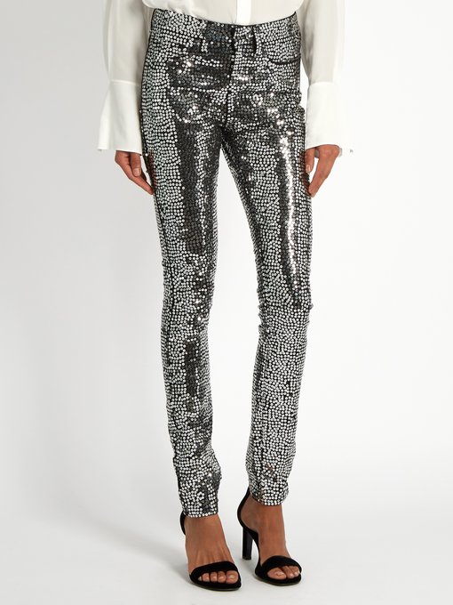 Sequin-embellished skinny jeans | Saint Laurent | MATCHESFASHION.COM UK