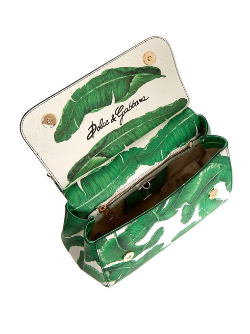Sicily small banana leaf-print leather tote | Dolce & Gabbana ...
