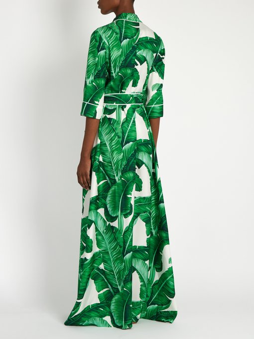 Banana leaf-print belted gown | Dolce & Gabbana | MATCHESFASHION UK