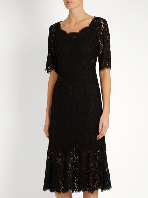 Cordonetto-lace fluted-hem dress | Dolce & Gabbana | MATCHESFASHION US