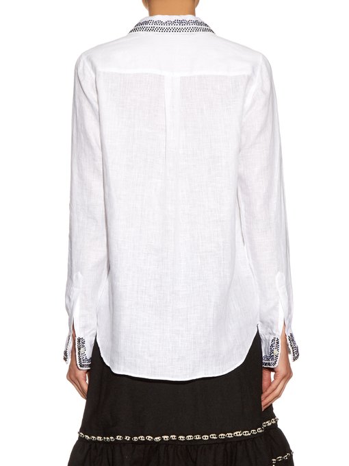Nellie embroidery-trimmed linen shirt | Jupe By Jackie | MATCHESFASHION US
