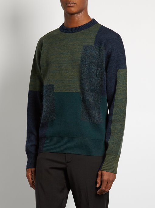 Paneled wool-blend crew-neck sweater | OAMC | MATCHESFASHION UK