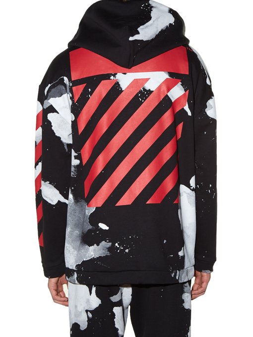 off white red zip up hoodie
