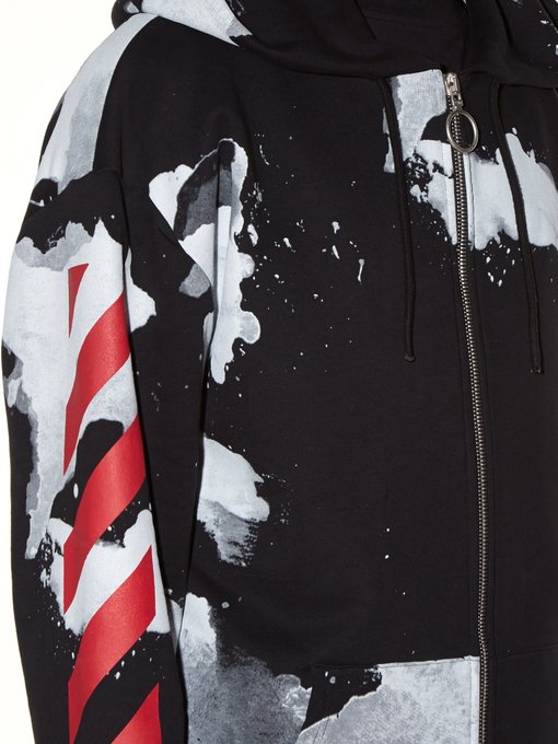 Liquid spot and logo-print hooded sweatshirt | Off-White ...