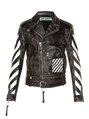 Logo-print leather biker jacket | Off-White | MATCHESFASHION US