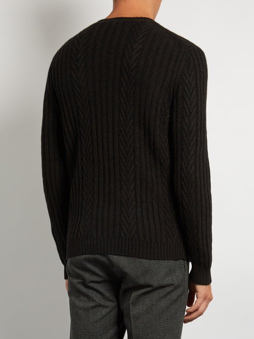 Ribbed and chevron-knit cashmere sweater | Ermenegildo Zegna ...