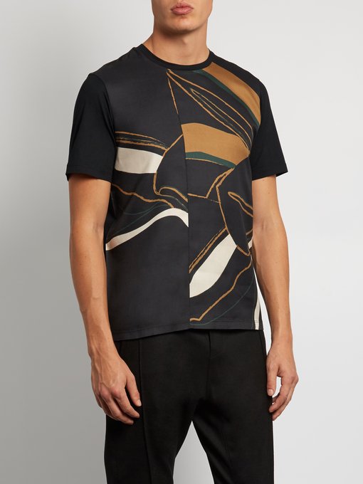 Contrast-panel silk and wool-blend T-shirt | Wooyoungmi ...