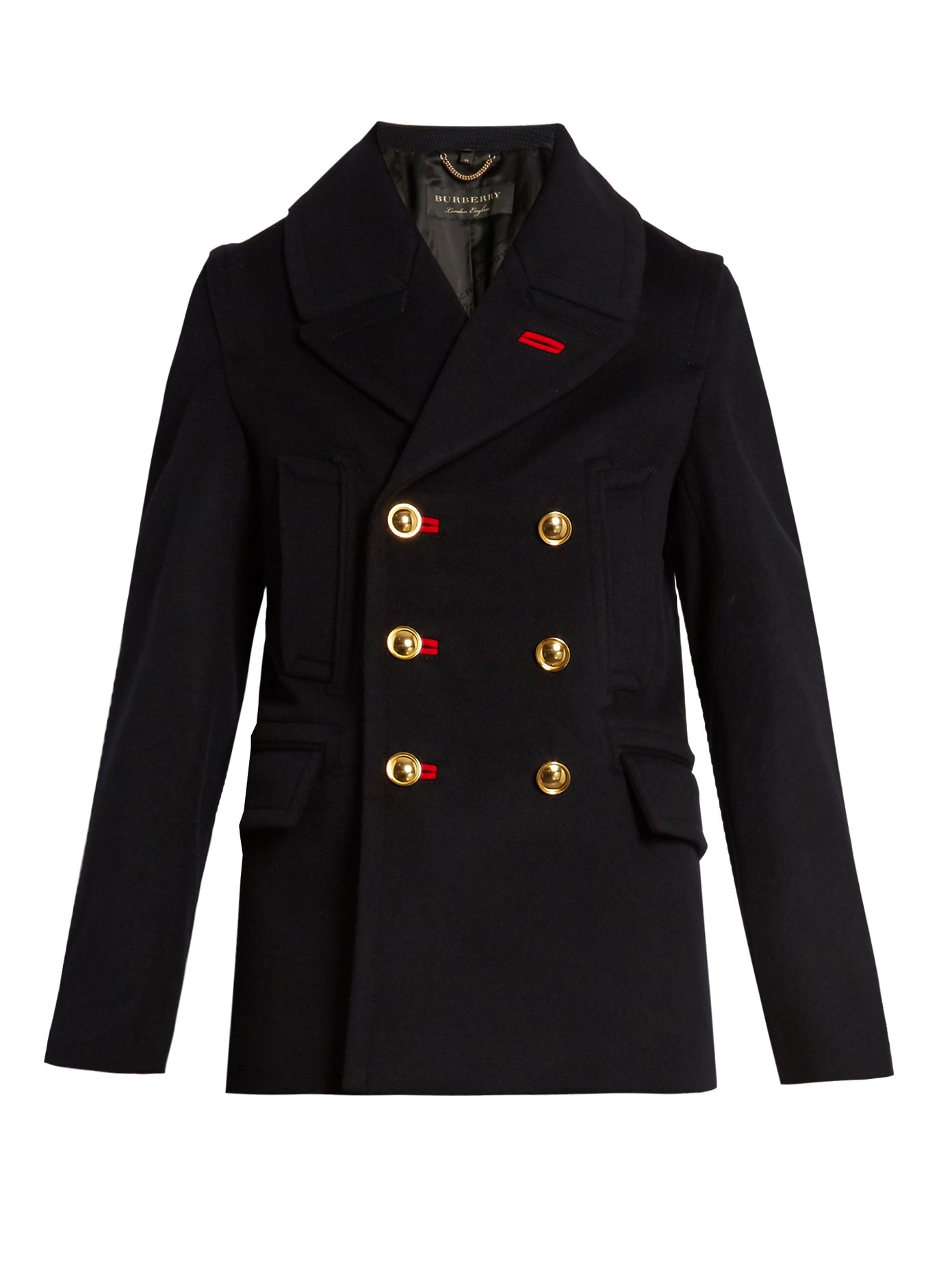 burberry double breasted pea coat