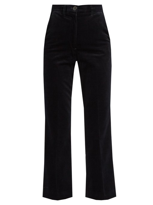 2 Stores In Stock: M.I.H JEANS Coler High-Rise Cropped Velvet Flared ...
