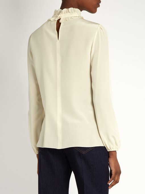 Ruffled-neck silk blouse | REDValentino | MATCHESFASHION UK