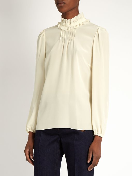 Ruffled-neck silk blouse | REDValentino | MATCHESFASHION UK