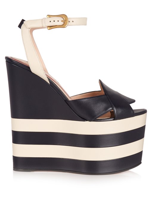 Sally leather wedge sandals | Gucci | MATCHESFASHION US
