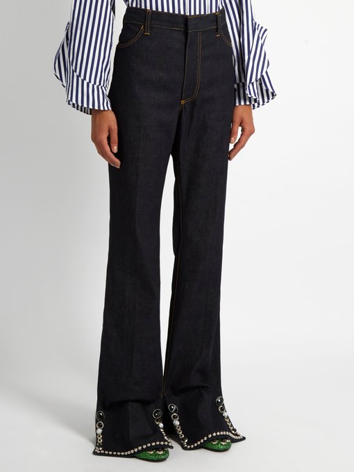 Embellished-hem high-rise straight-leg jeans | Toga | MATCHESFASHION US