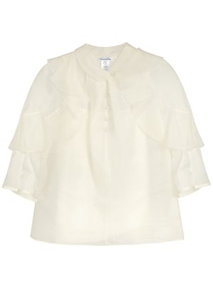 Ruffle-trimmed silk-organza blouse | Oscar De La Renta | MATCHESFASHION UK