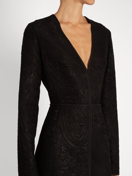V-neck wool-blend moiré dress | Lanvin | MATCHESFASHION.COM US