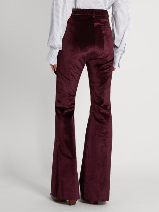 Flared velvet trousers展示图