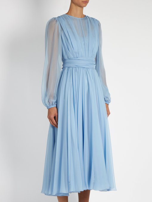 Gathered silk-chiffon dress | Dolce & Gabbana | MATCHESFASHION UK