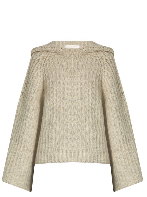 Hooded bell-sleeved ribbed-knit sweater | See By Chloé | MATCHESFASHION US