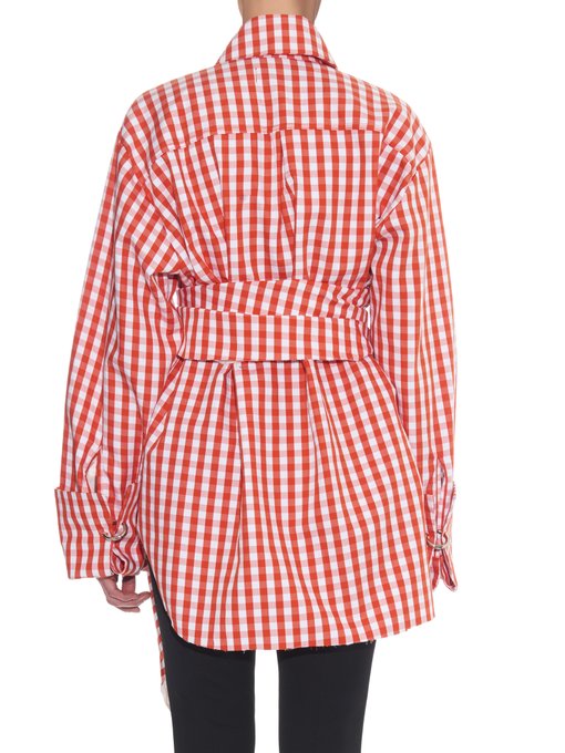 Oversized-buckle gingham cotton shirt | Marques'Almeida | MATCHESFASHION UK