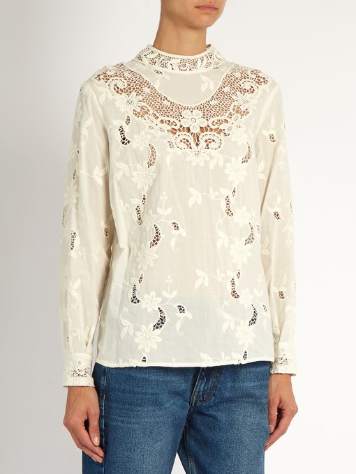 Long-sleeved floral-embroidered cotton top | Sea | MATCHESFASHION UK