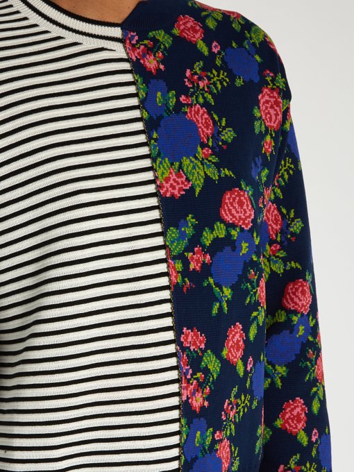 Asymmetric floral-jacquard sweater | MSGM | MATCHESFASHION US